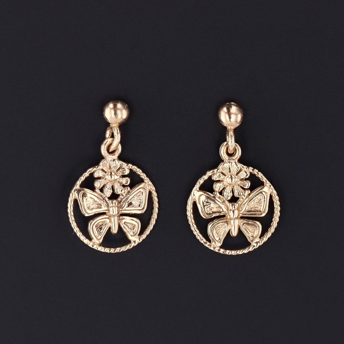 Butterfly Earrings | Vintage Butterfly Earrings - Trademark Antiques