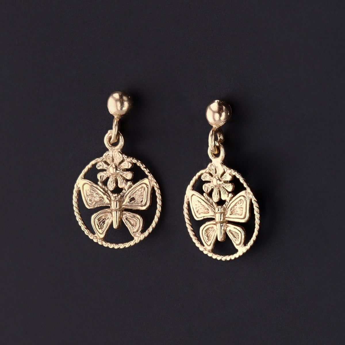 Butterfly Earrings | Vintage Butterfly Earrings - Trademark Antiques