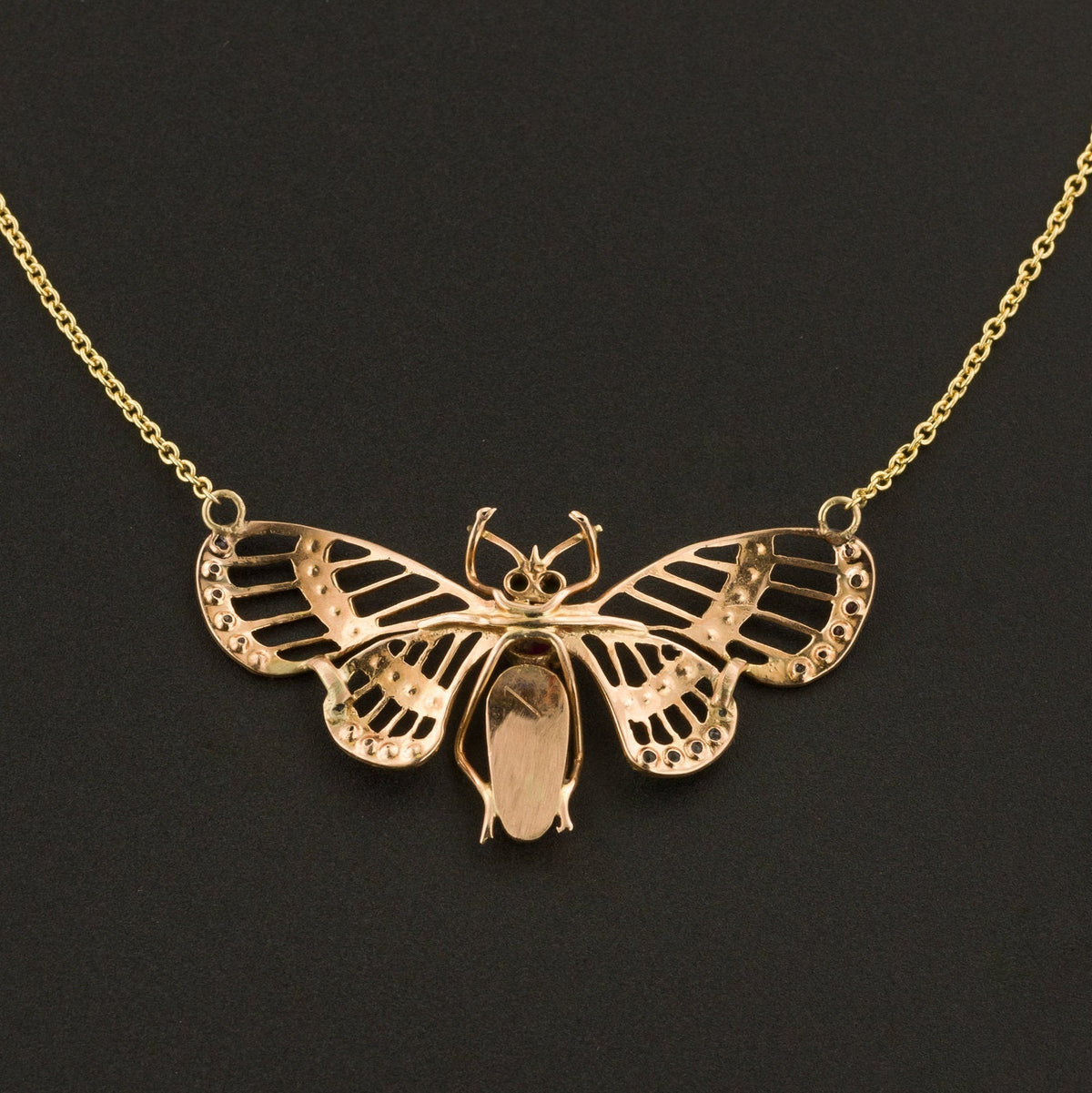 Butterfly Necklace | 14k Gold Butterfly - Trademark Antiques