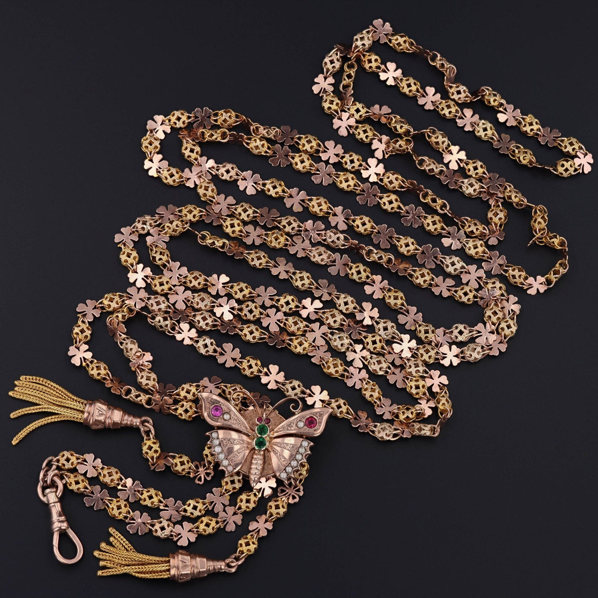Butterfly Necklace | Slide Chain Necklace - Trademark Antiques