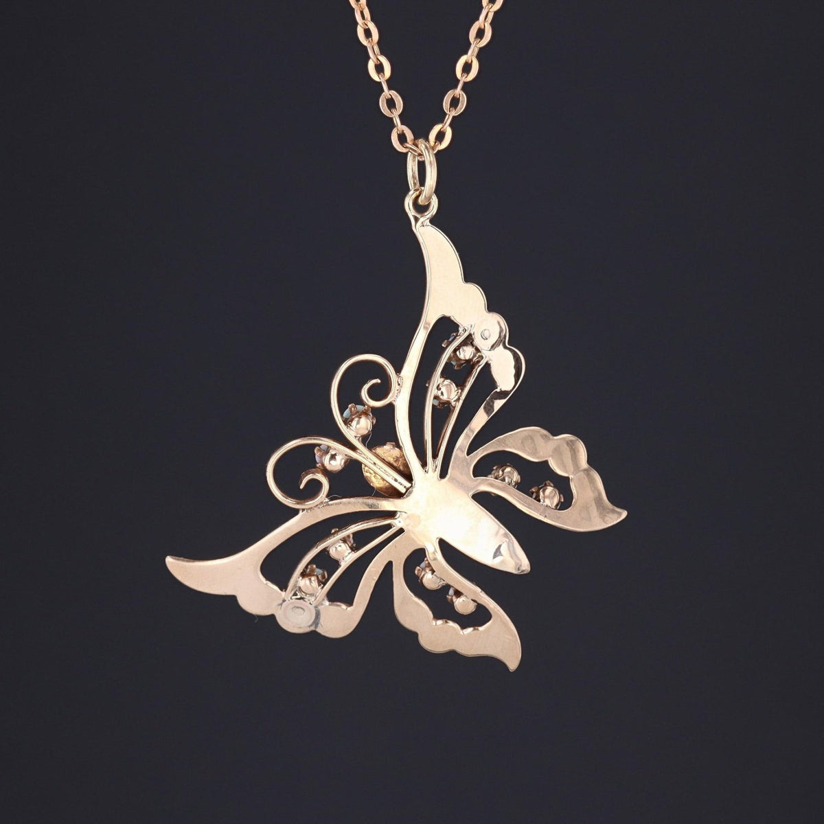 Butterfly Pendant | Opal &amp; Pearl Butterfly Pendant - Trademark Antiques