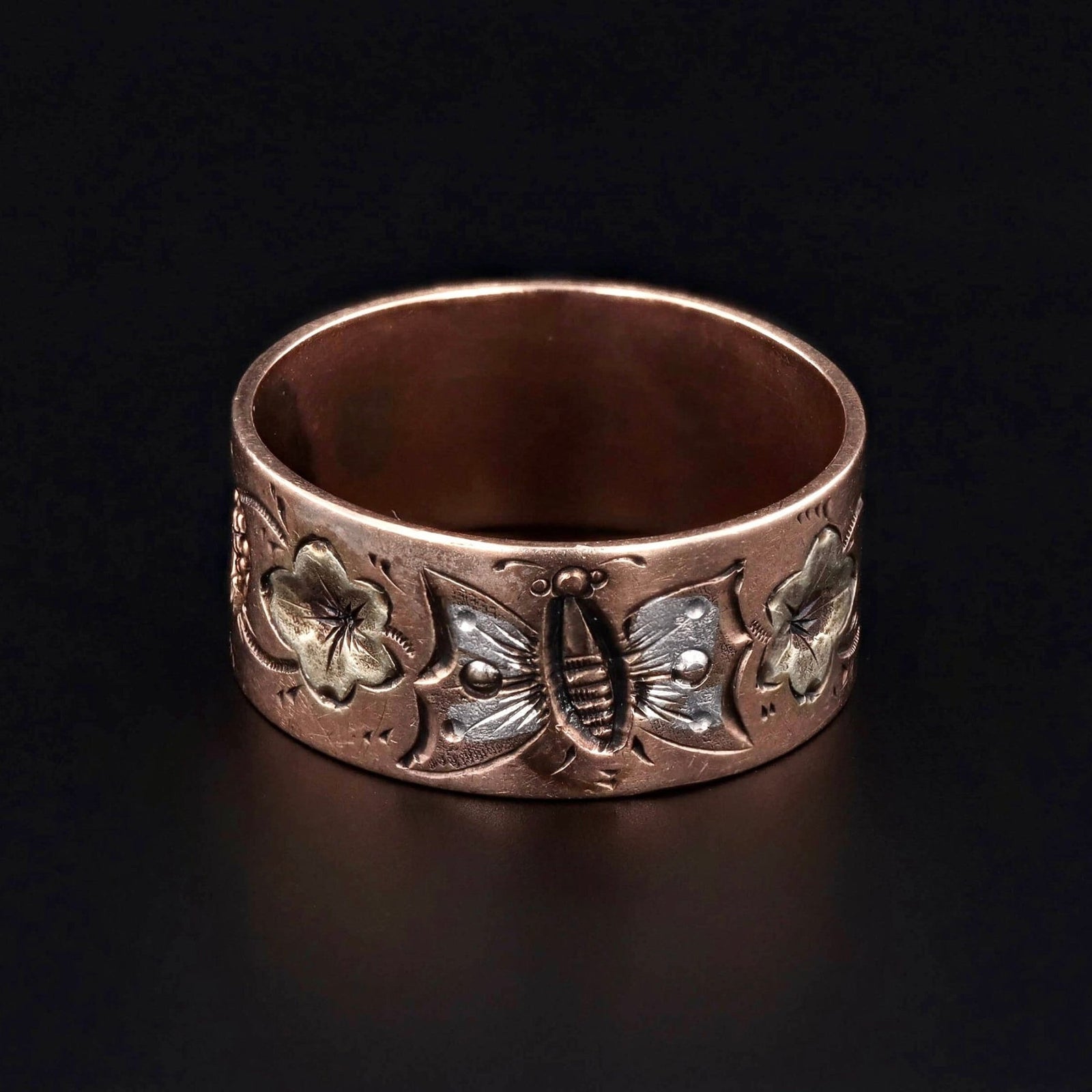 Butterfly Ring | Flower Band - Trademark Antiques