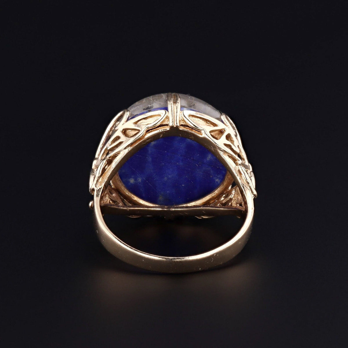Butterfly Ring | Lapis &amp; Rutilated Quartz Ring - Trademark Antiques