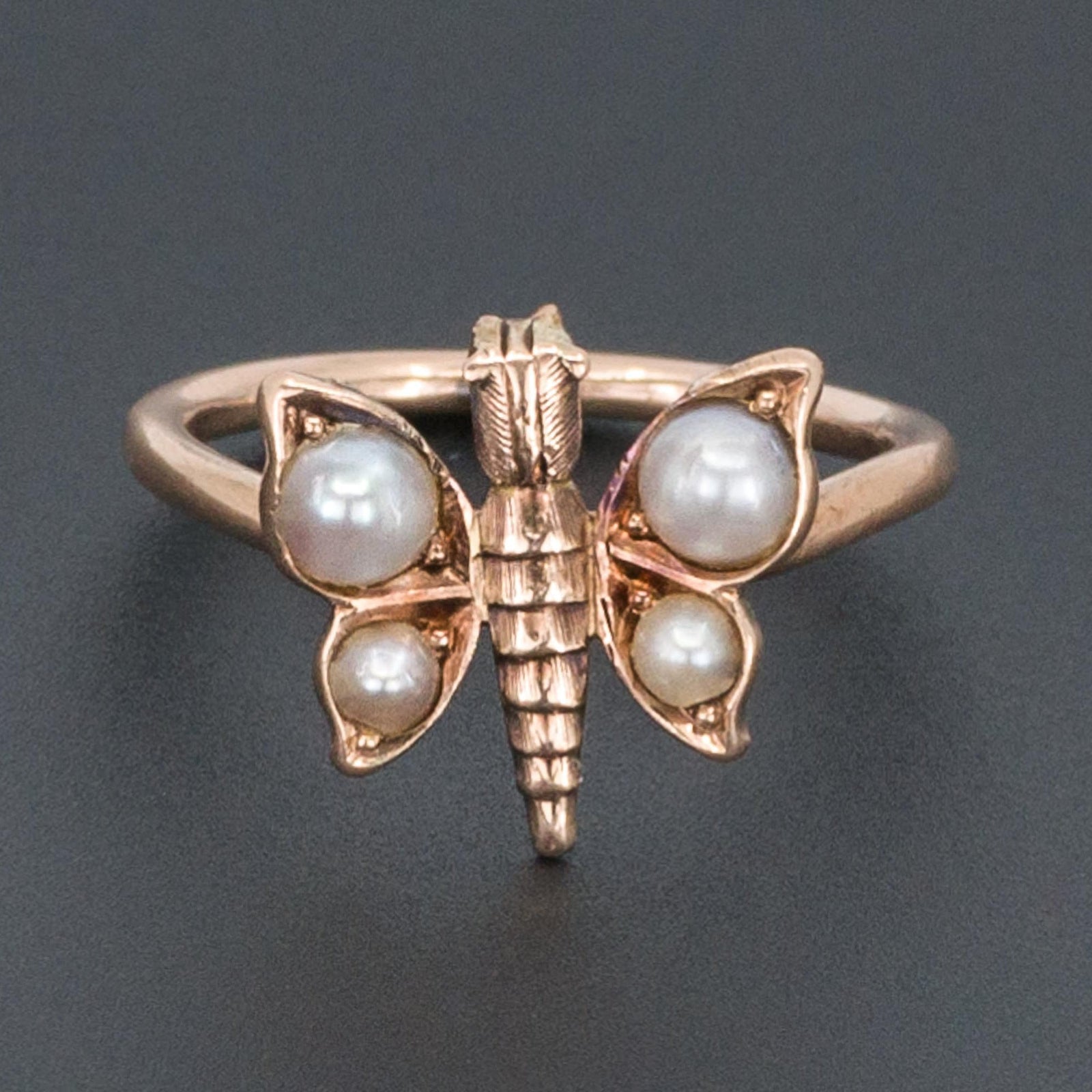 Butterfly Ring | Pearl Ring - Trademark Antiques