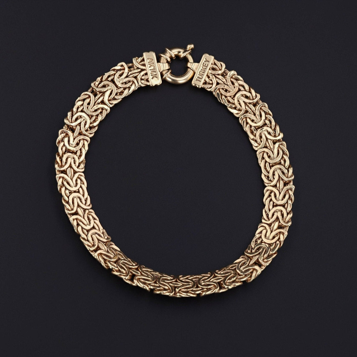 Byzantine Link Bracelet | 14k Gold Bracelet - Trademark Antiques