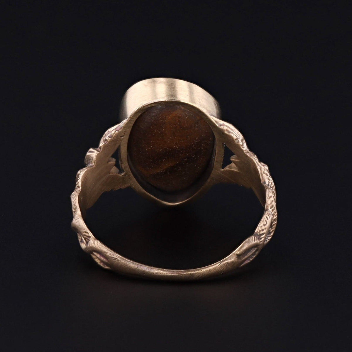 Caduceus Ring | 14k Gold &amp; Boulder Opal Ring - Trademark Antiques