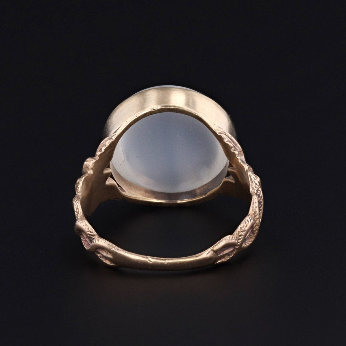 Caduceus Ring | 14k Gold &amp; Moonstone Ring - Trademark Antiques