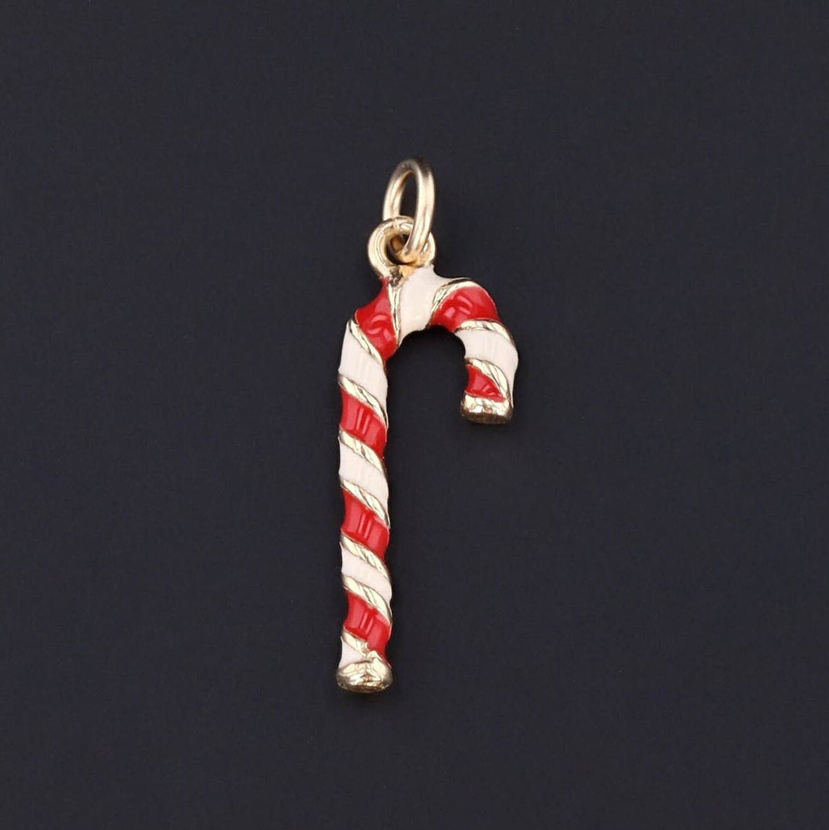 Candy Cane Charm | Vintage Candy Cane Charm - Trademark Antiques