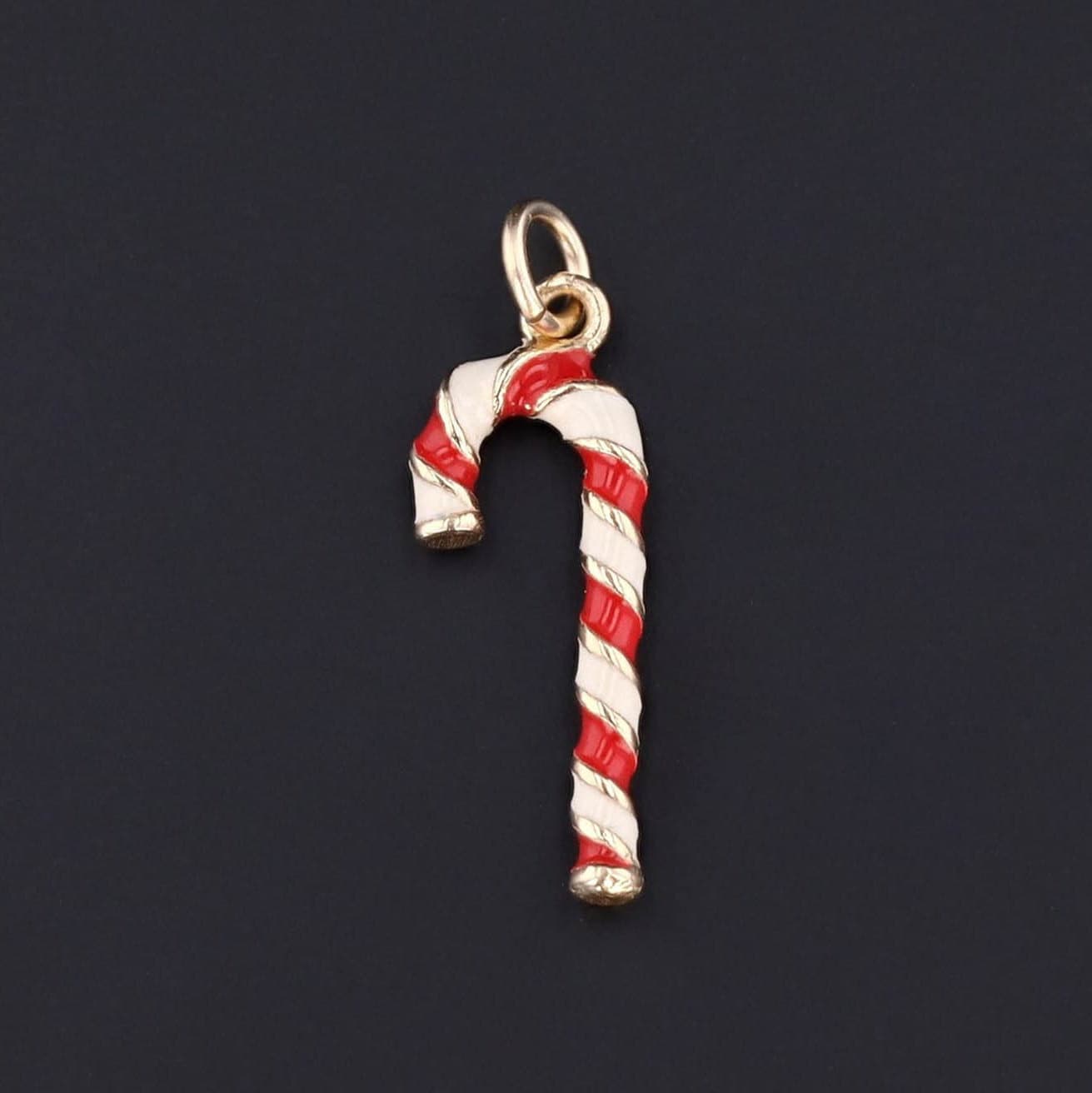 Candy Cane Charm | Vintage Candy Cane Charm - Trademark Antiques