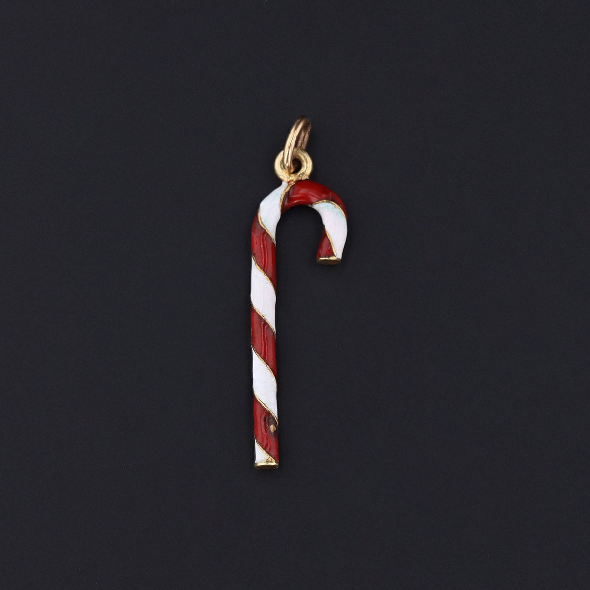 Candy Cane Charm | Vintage Candy Cane Charm - Trademark Antiques