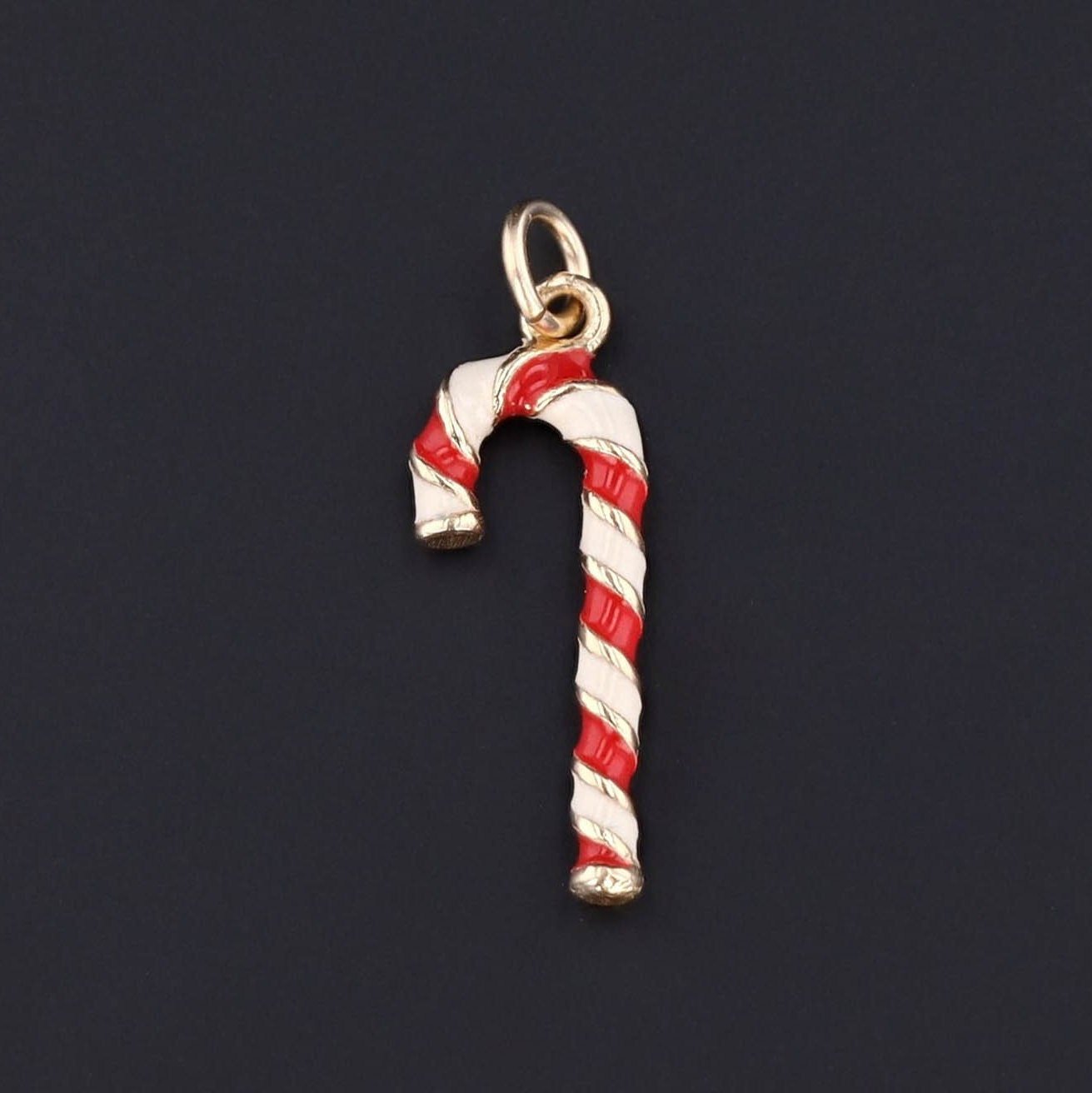 Candy Cane Charm | Vintage Candy Cane Charm - Trademark Antiques