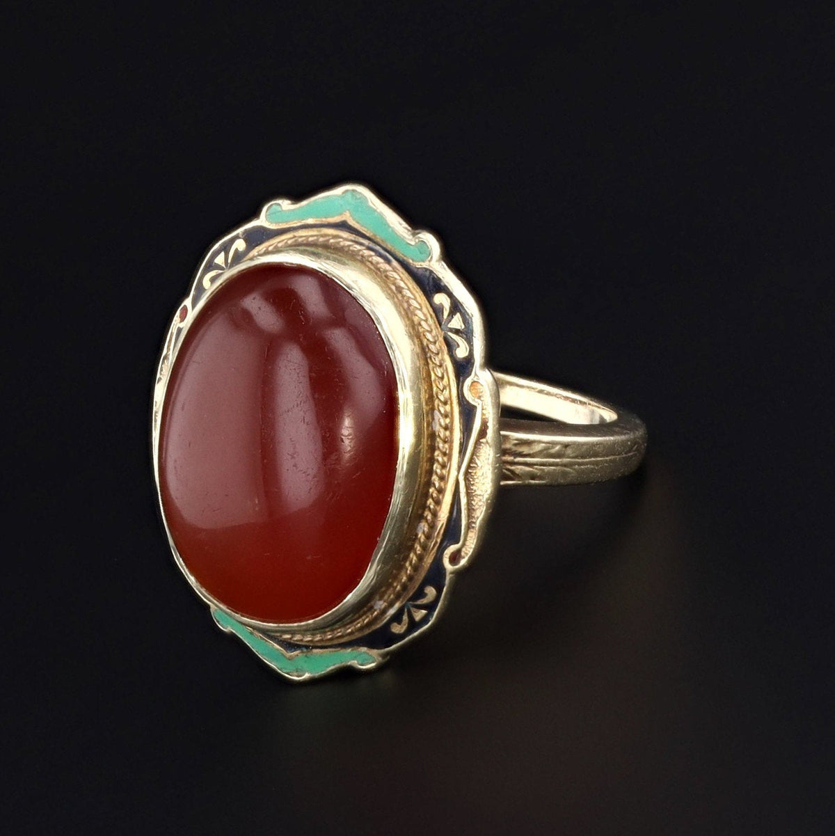 Carnelian Ring | Art Deco Ring - Trademark Antiques