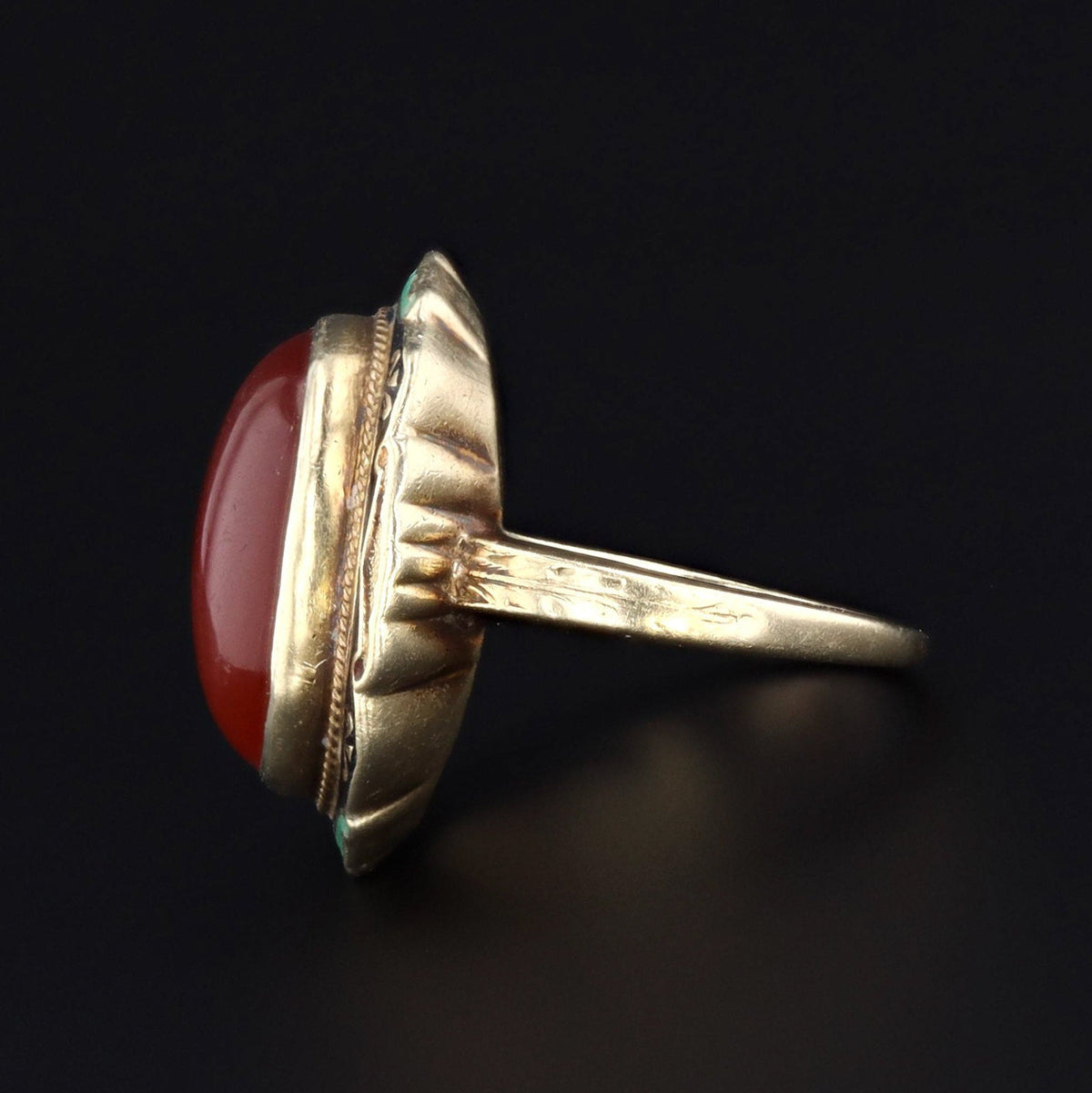 Carnelian Ring | Art Deco Ring - Trademark Antiques