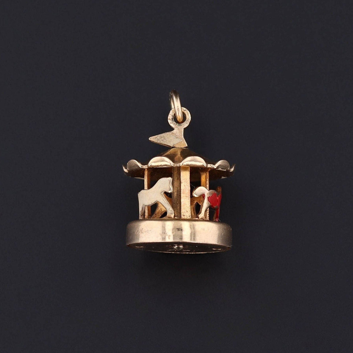 Carousel Charm | 14k Gold &amp; Enamel Charm - Trademark Antiques