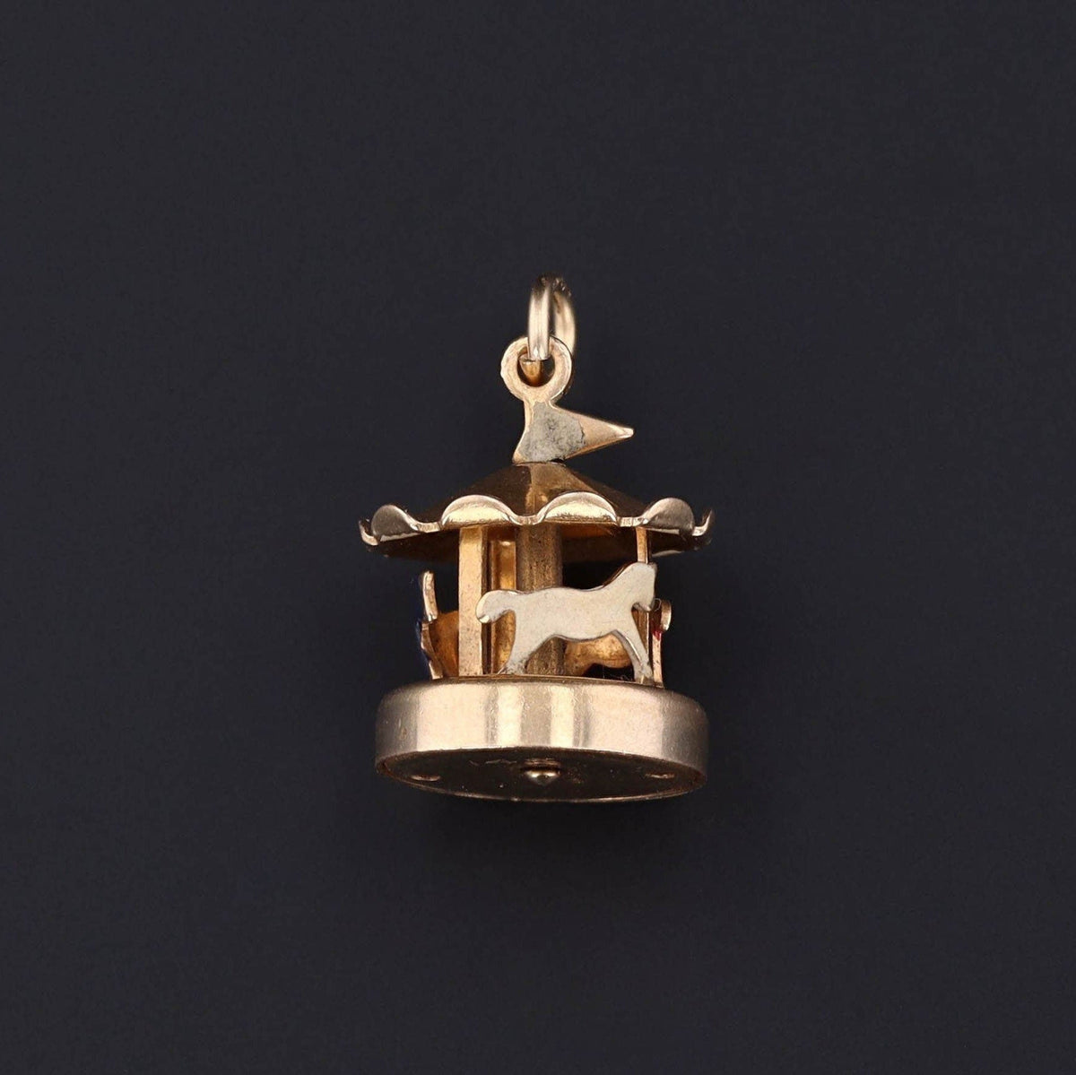 Carousel Charm | 14k Gold &amp; Enamel Charm - Trademark Antiques