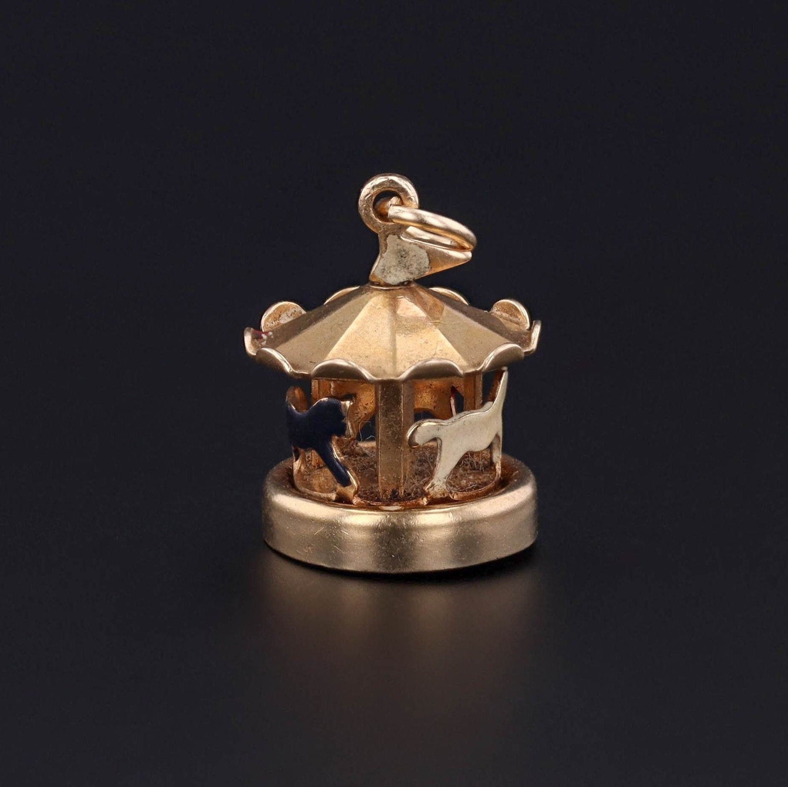 Carousel Charm | 14k Gold & Enamel Charm - Trademark Antiques