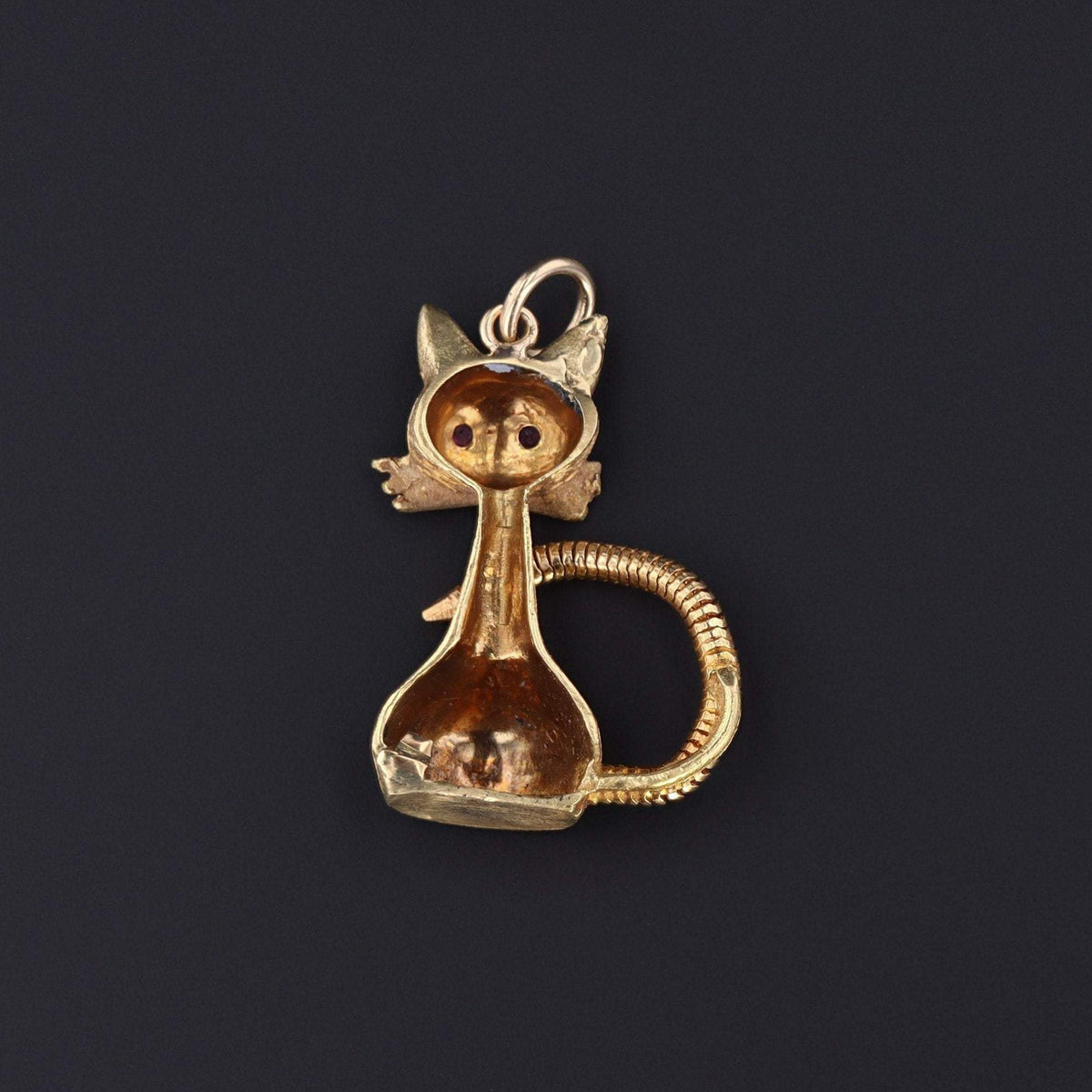 Cat Charm | 14k Gold Cat Charm - Trademark Antiques