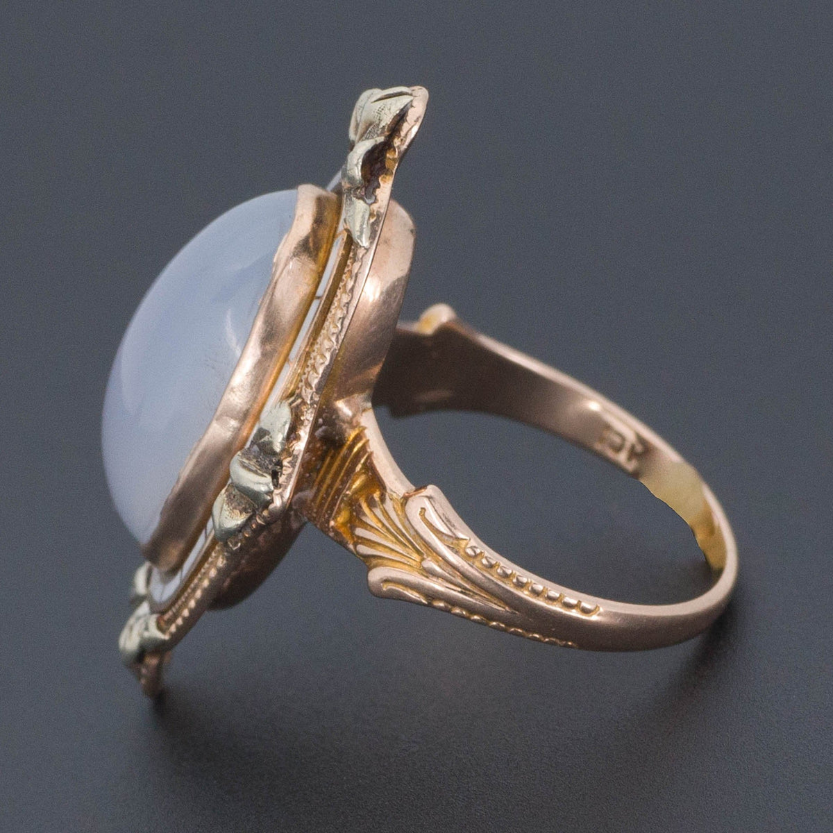 Chalcedony and Enamel Ring | Antique Ring - Trademark Antiques