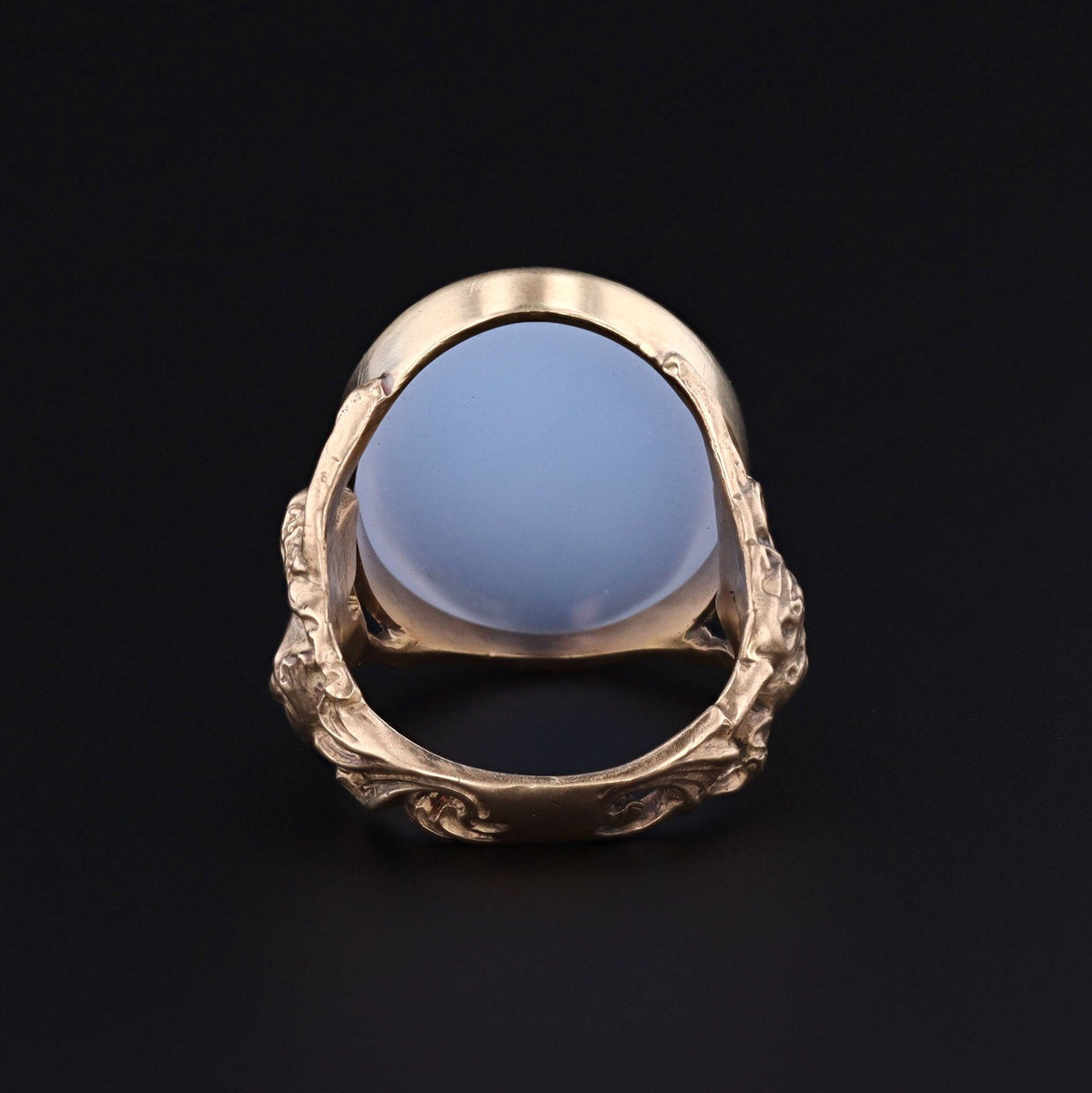 Chalcedony Ring | 14k Gold Floral Woman Ring - Trademark Antiques