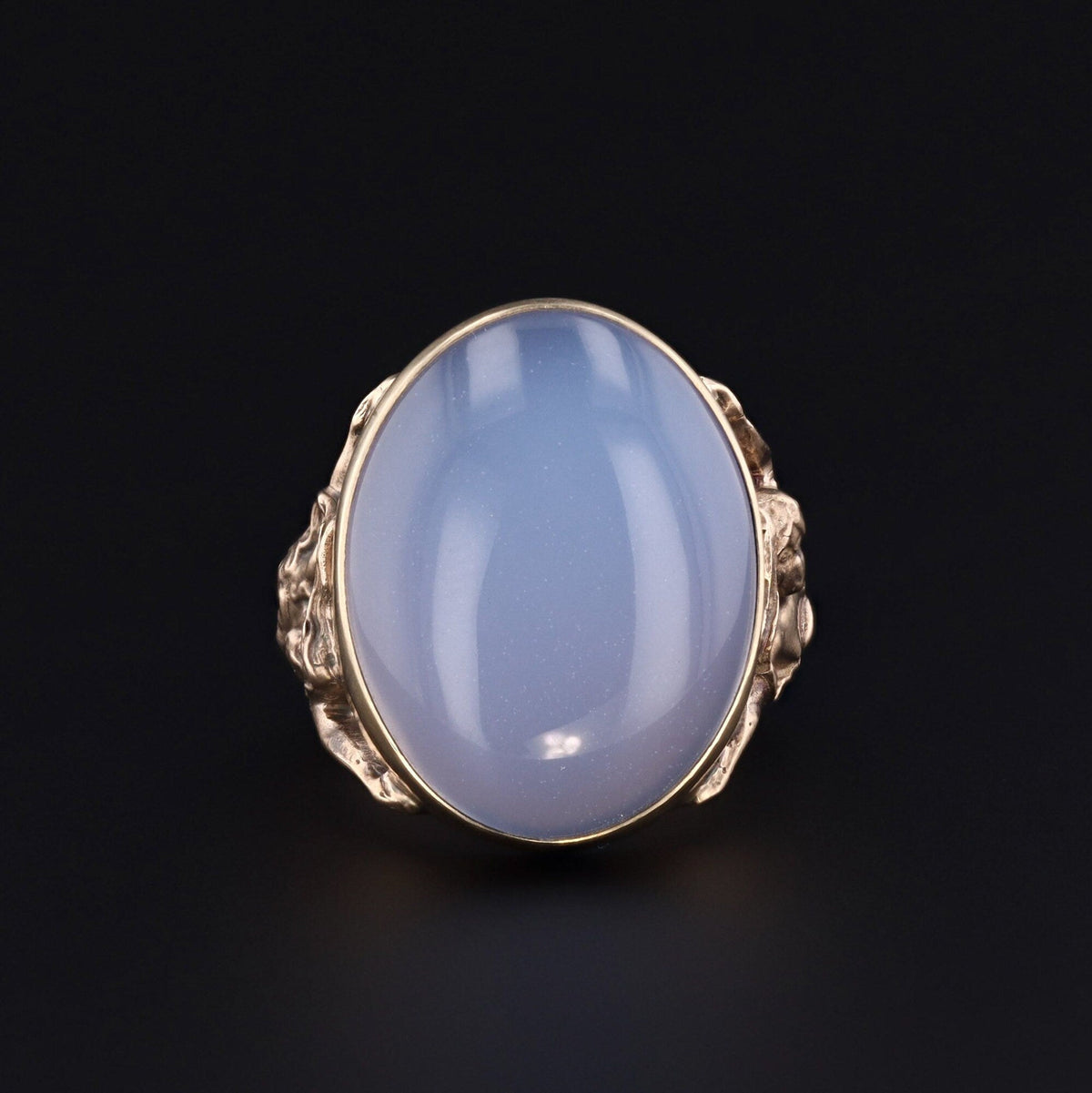 Chalcedony Ring | 14k Gold Floral Woman Ring - Trademark Antiques