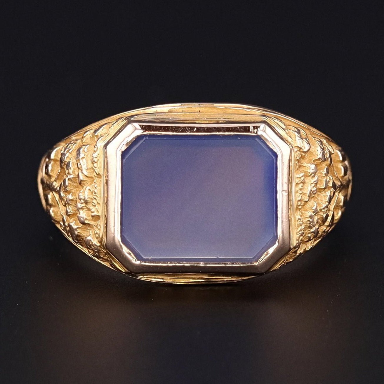 Chalcedony Ring | Vintage 10k Gold Tree of Life Ring - Trademark Antiques