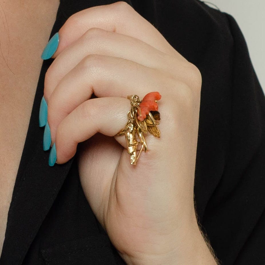 Charm Ring | Vintage Charm Ring - Trademark Antiques