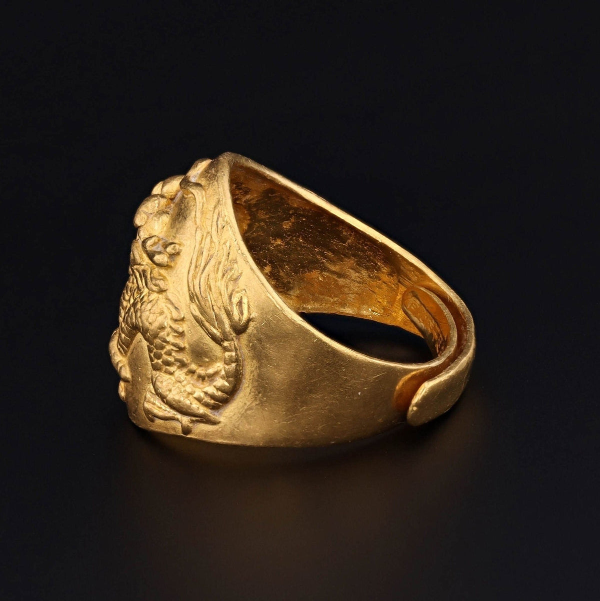 Chinese Dragon Ring | 24k Gold Ring - Trademark Antiques
