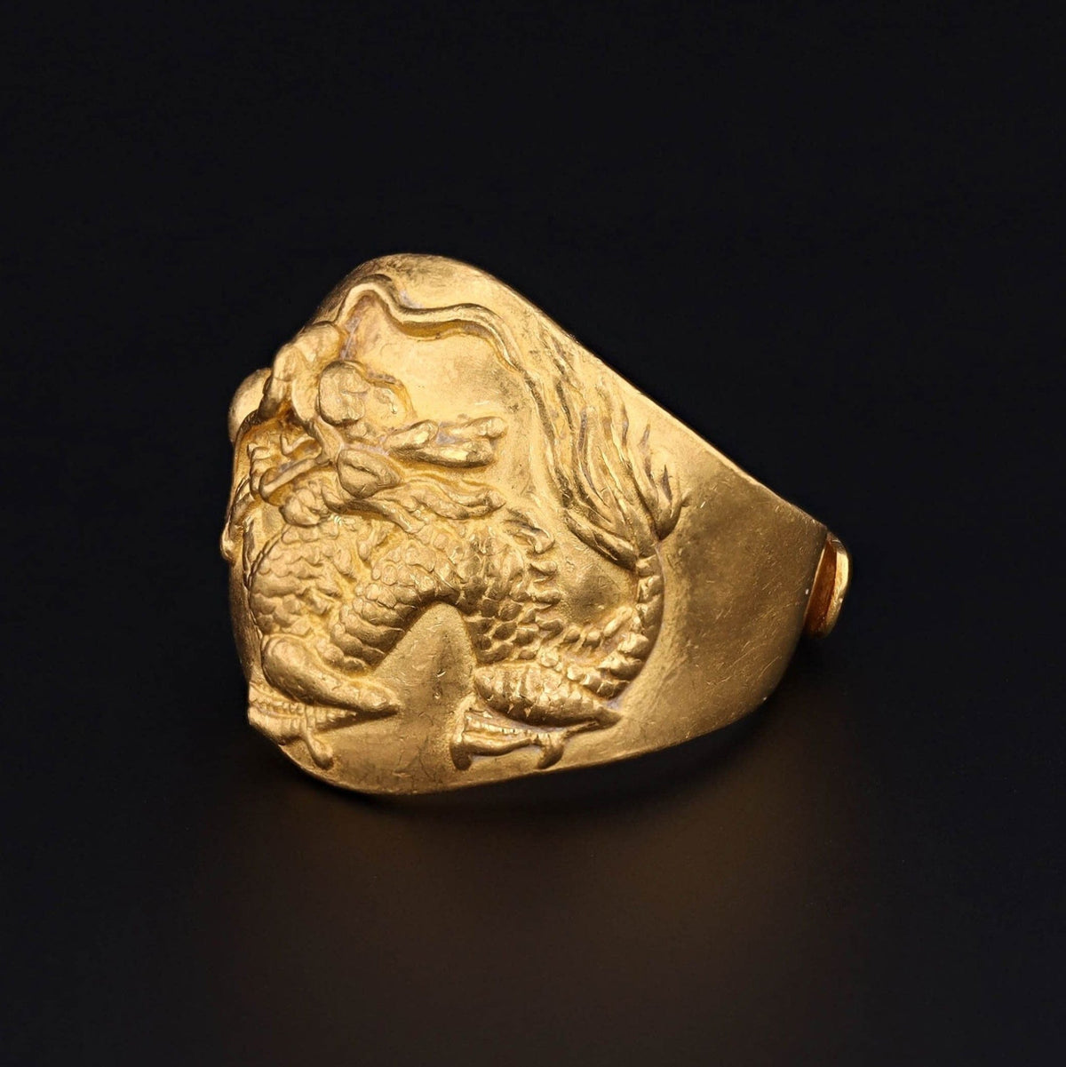 Chinese Dragon Ring | 24k Gold Ring - Trademark Antiques