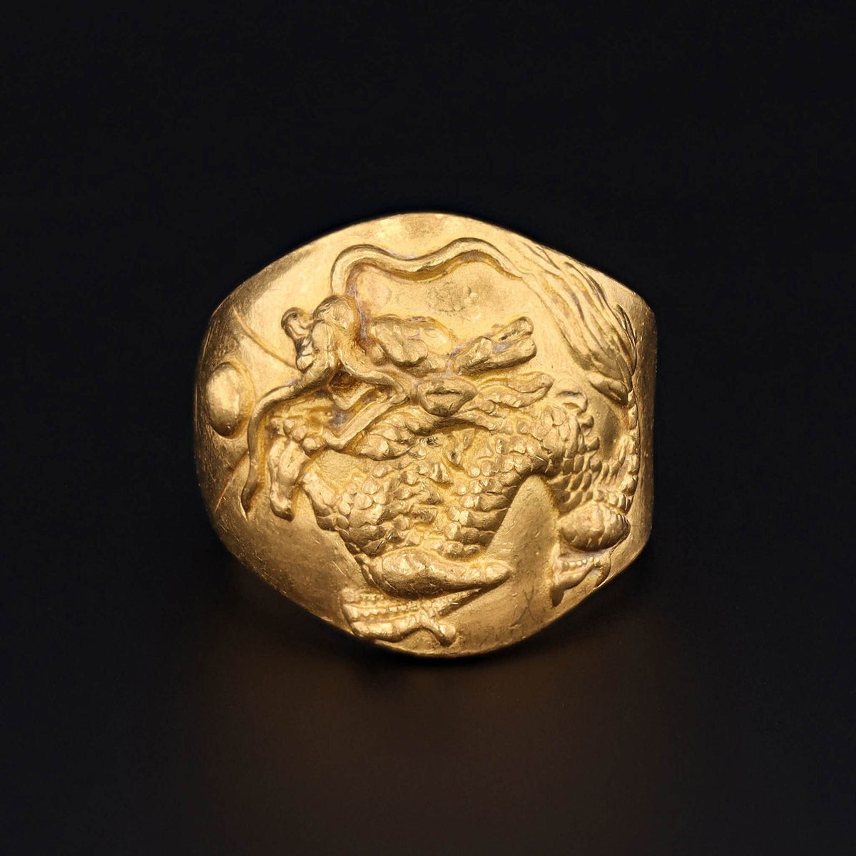 Chinese Dragon Ring | 24k Gold Ring - Trademark Antiques
