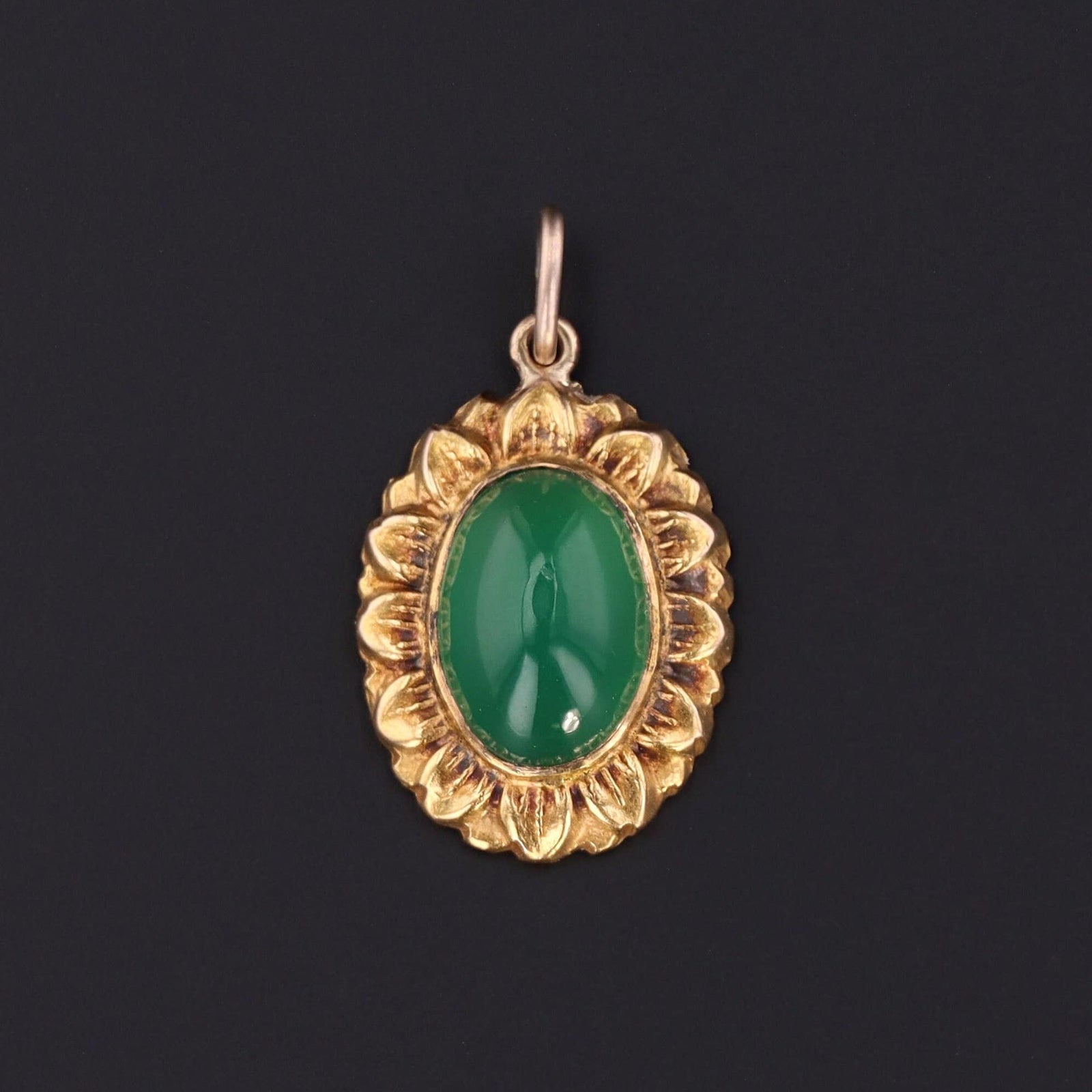 Chrysoprase Charm | Flower Charm - Trademark Antiques
