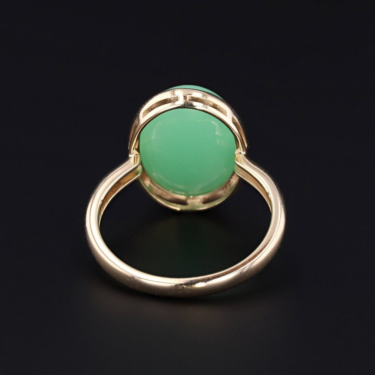 Chrysoprase Ring | 14k Gold Chrysoprase Ring - Trademark Antiques