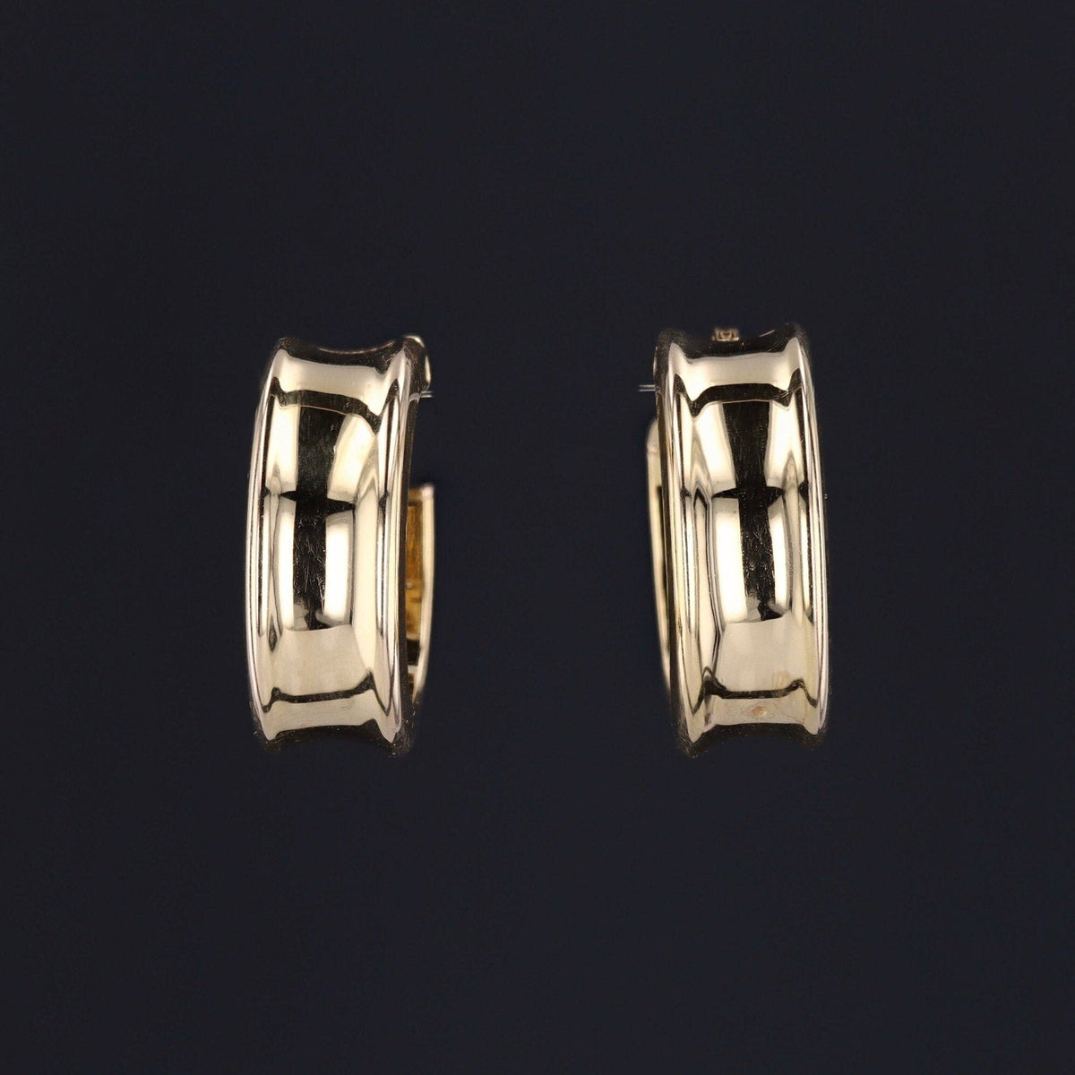 Chunky 14k Gold Hoop Earrings | Vintage 14k Gold Earrings - Trademark Antiques