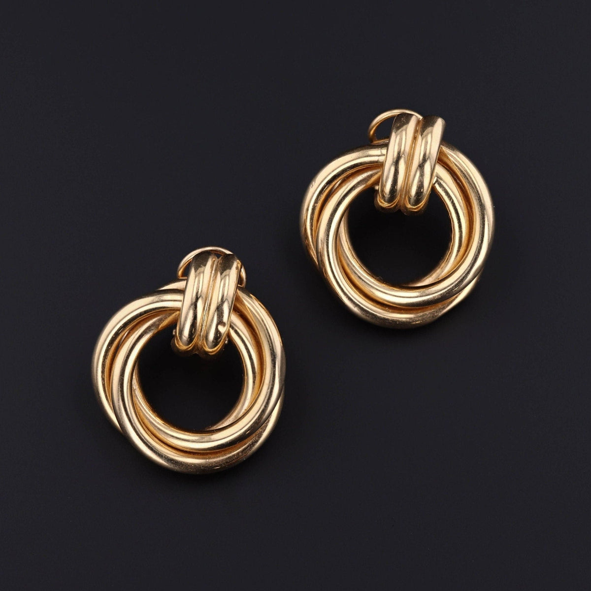 Chunky Gold Earrings | Vintage Earrings - Trademark Antiques