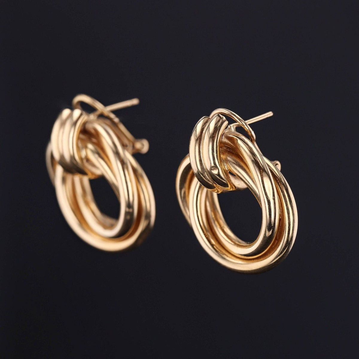 Chunky Gold Earrings | Vintage Earrings - Trademark Antiques