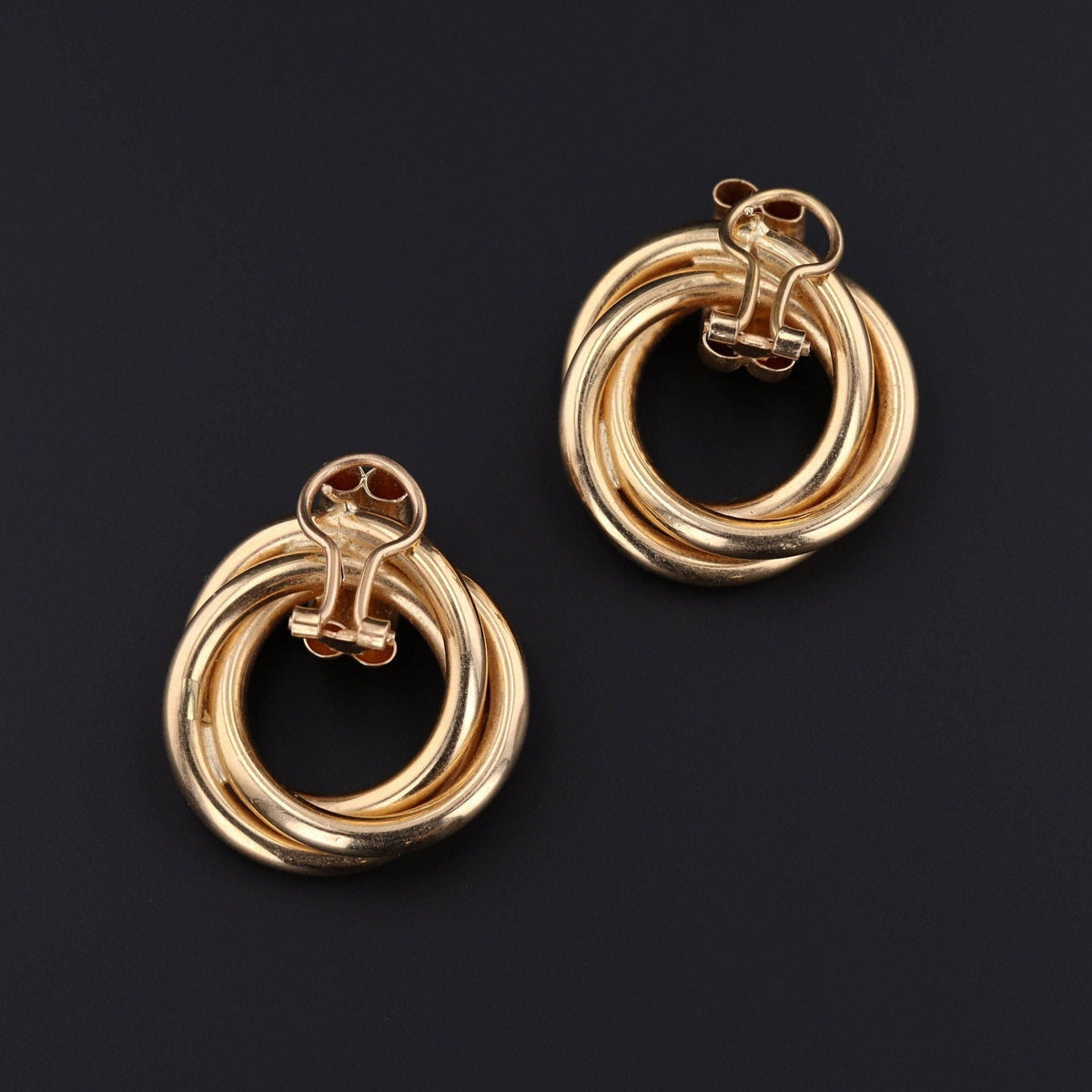 Chunky Gold Earrings | Vintage Earrings - Trademark Antiques