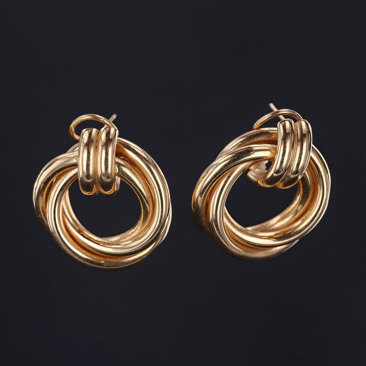 Chunky Gold Earrings | Vintage Earrings - Trademark Antiques