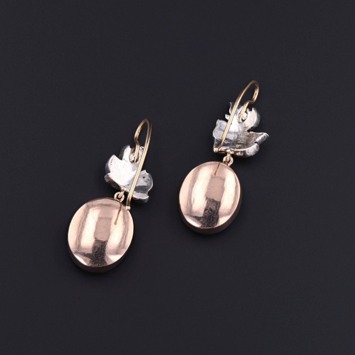 Citrine &amp; Diamond Earrings | 14k Gold and Silver Earrings - Trademark Antiques