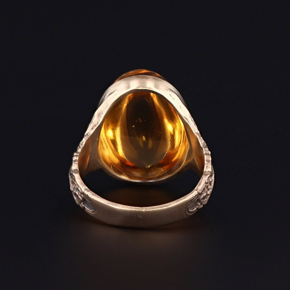 Citrine Ring | 14k Gold Citrine Bird Ring - Trademark Antiques