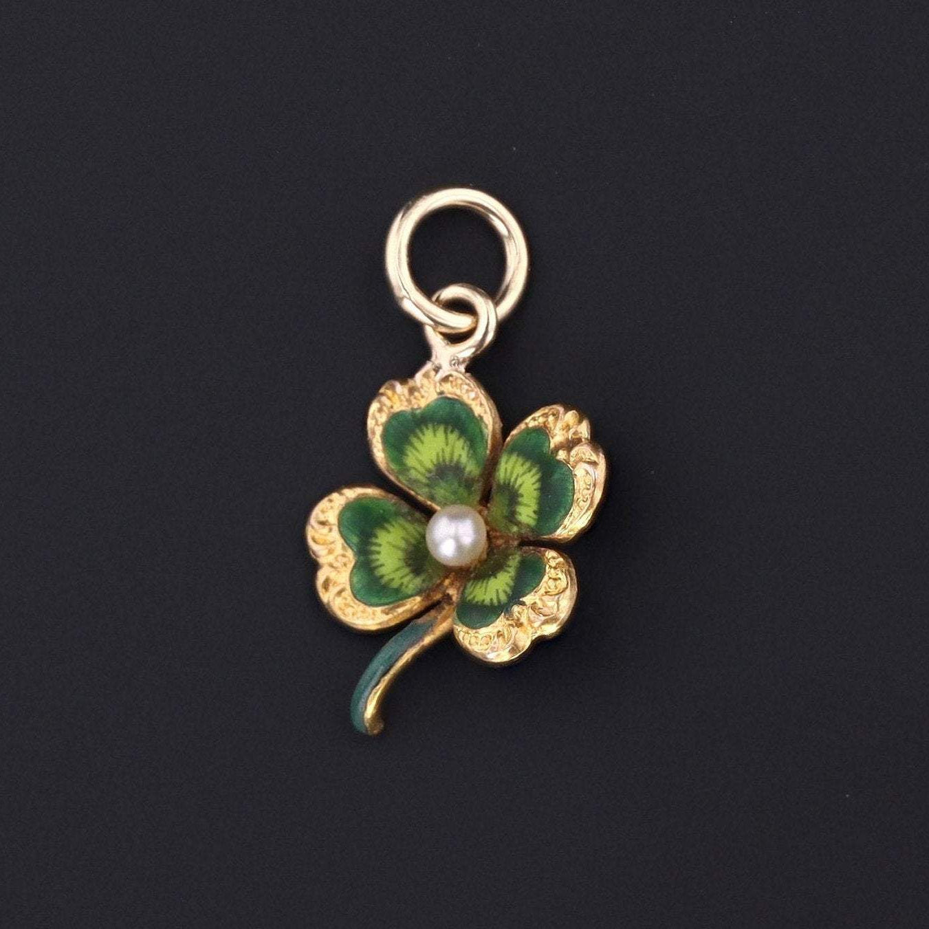 Clover Charm | Antique Clover Charm - Trademark Antiques