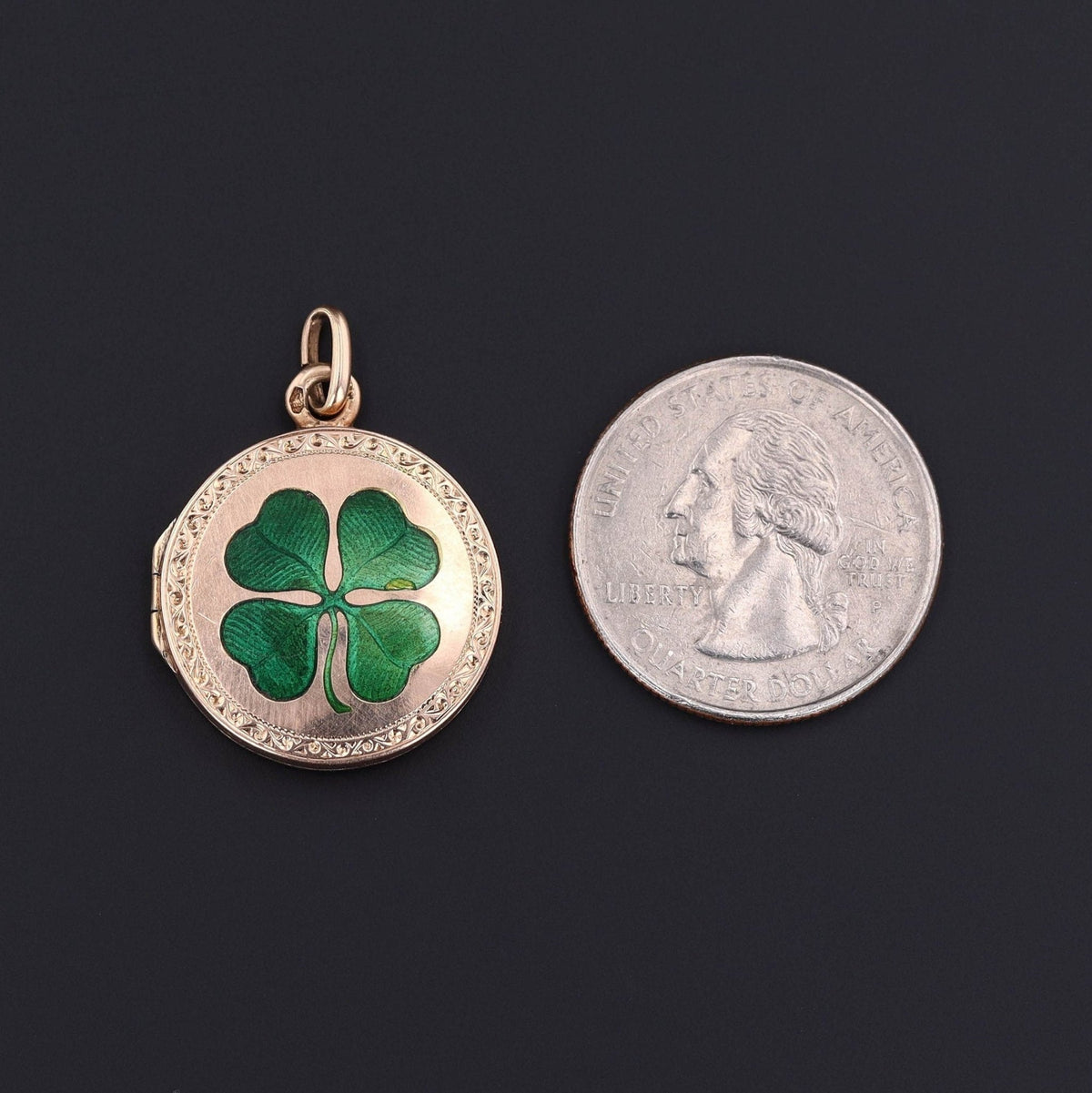 Clover Locket | Antique Locket - Trademark Antiques