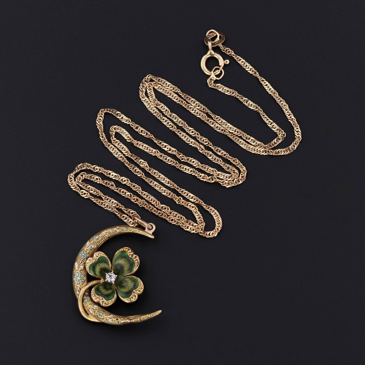 Clover Pendant | Crescent Pendant - Trademark Antiques