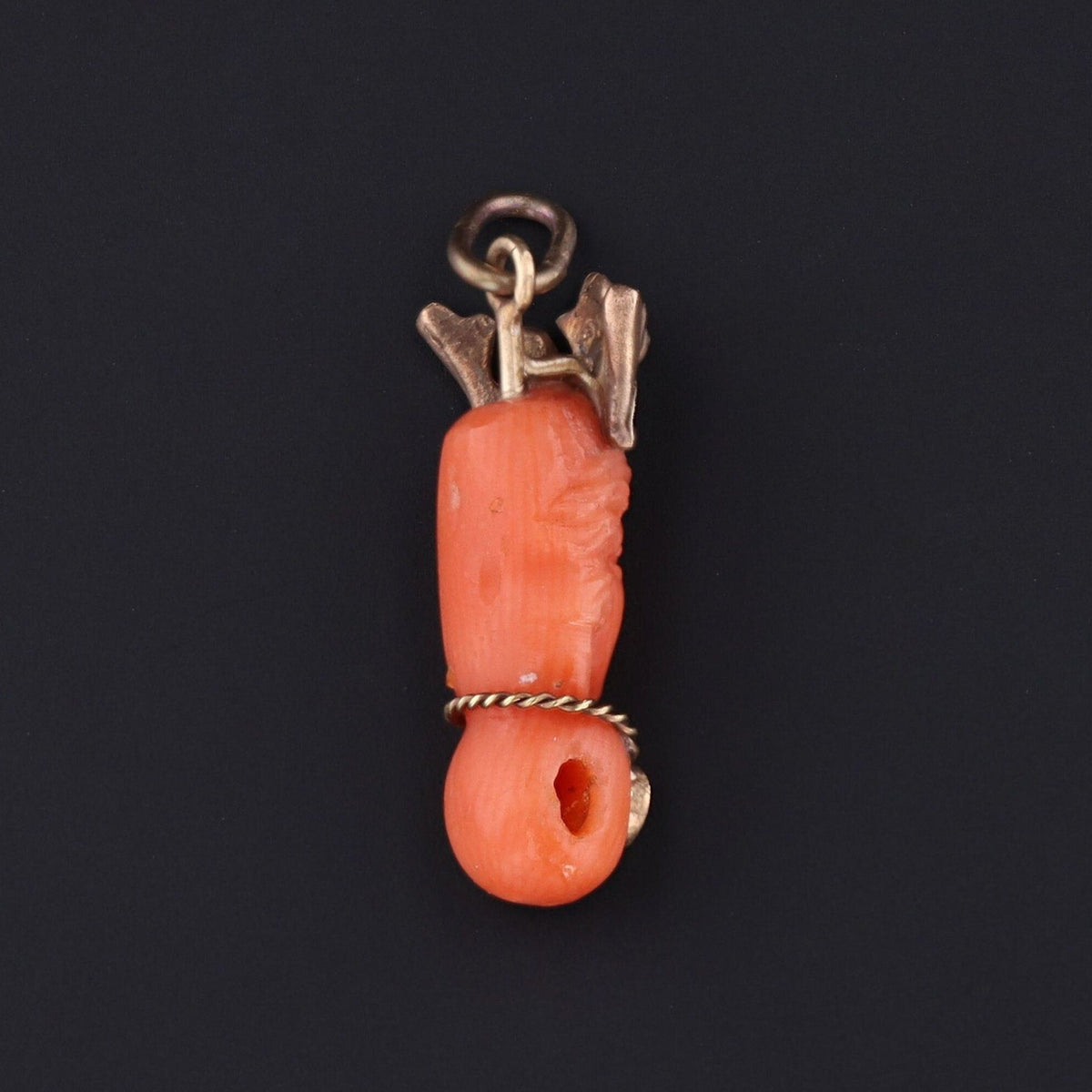 Coral Queen Charm | Antique Carved Coral Charm - Trademark Antiques