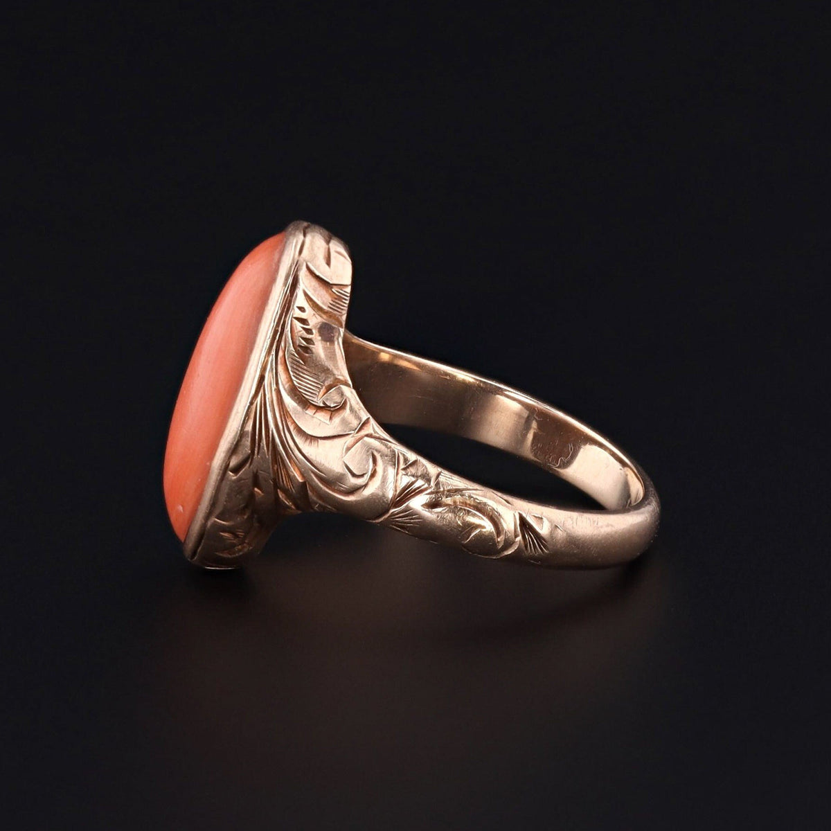 Coral Ring | Antique Coral Ring - Trademark Antiques