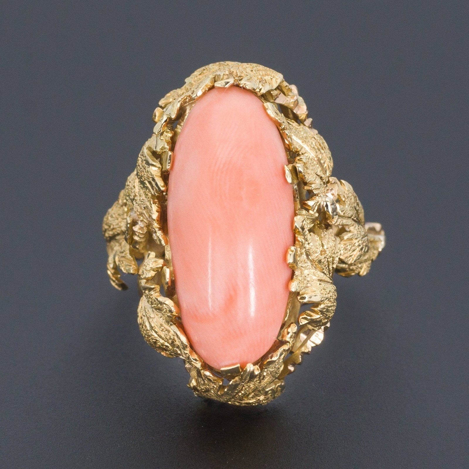 Coral Ring | Vintage Coral Ring - Trademark Antiques