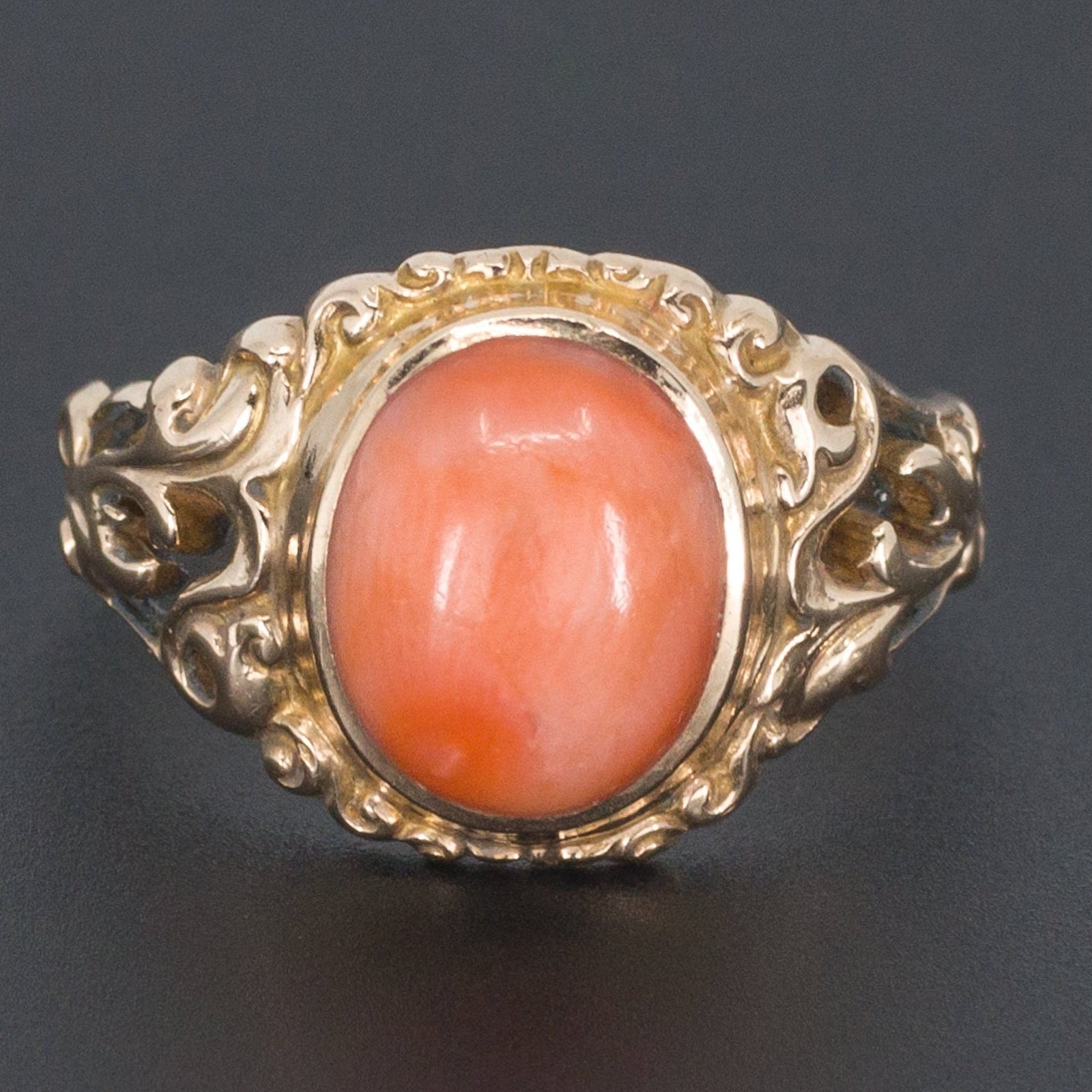 Coral Ring | Vintage Coral Ring - Trademark Antiques
