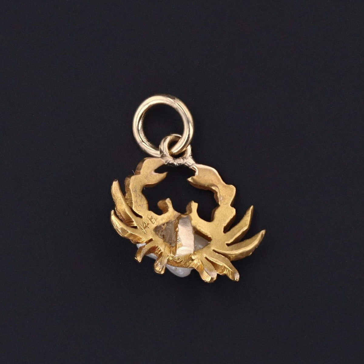Crab Charm | 14k Gold Crab - Trademark Antiques