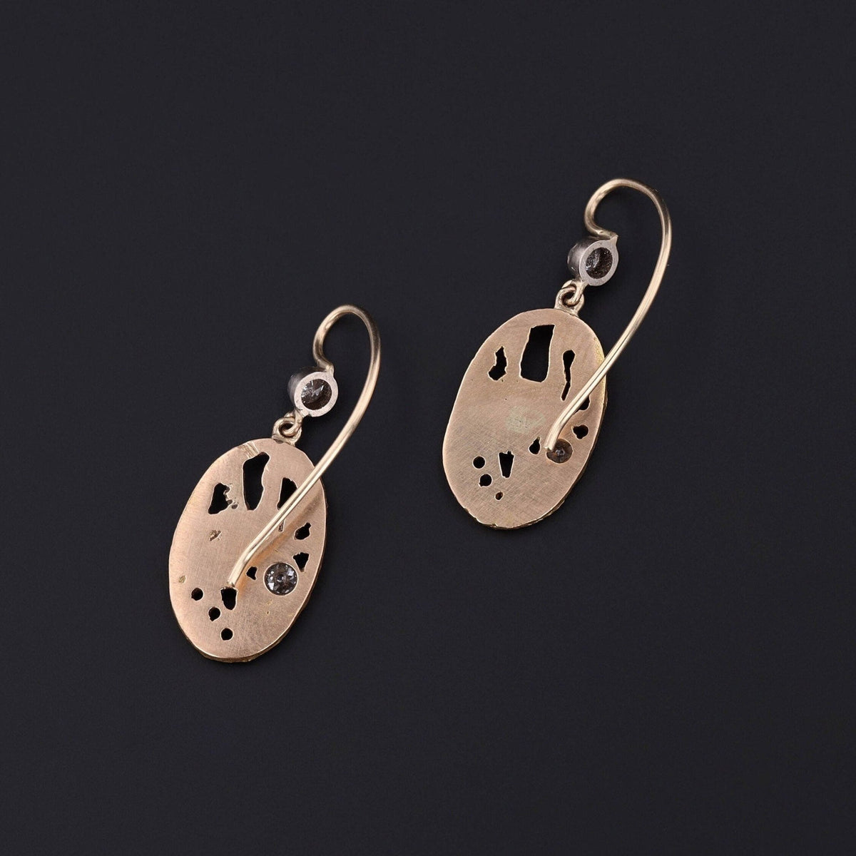 Crane Earrings | Antique Earrings - Trademark Antiques