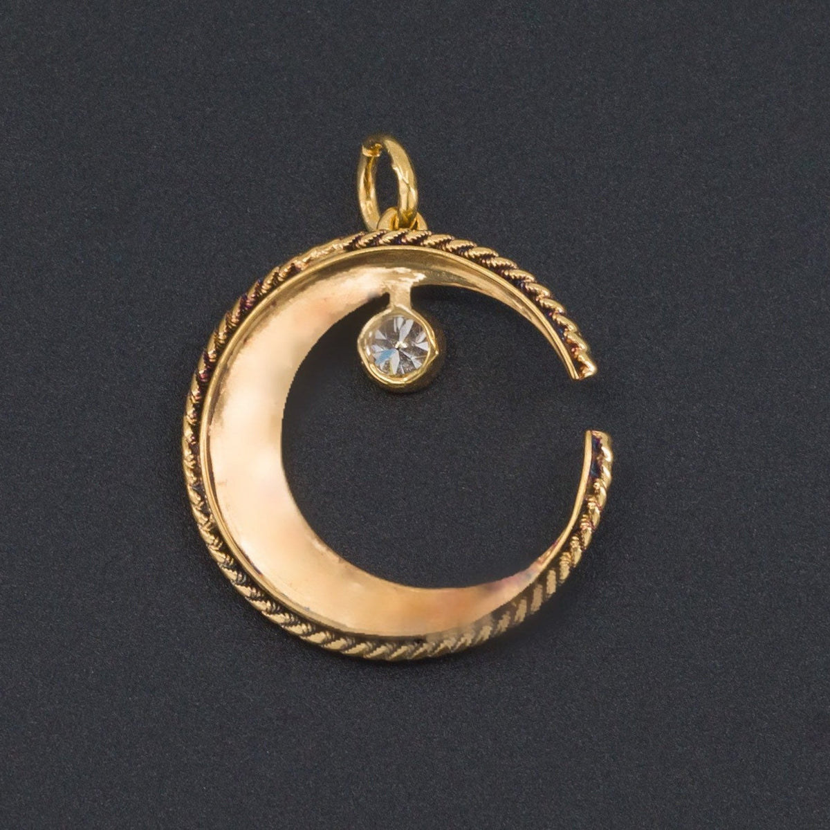 Crescent Moon Charm | Antique Crescent &amp; Star Charm - Trademark Antiques