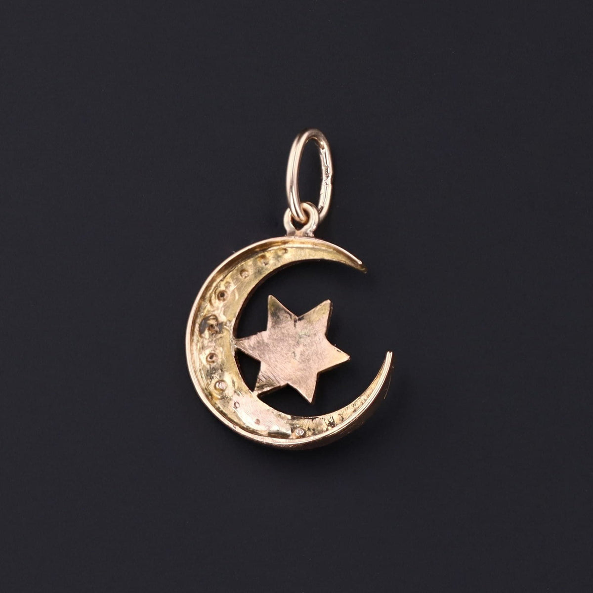 Crescent Moon Charm | Antique Crescent &amp; Star Charm - Trademark Antiques
