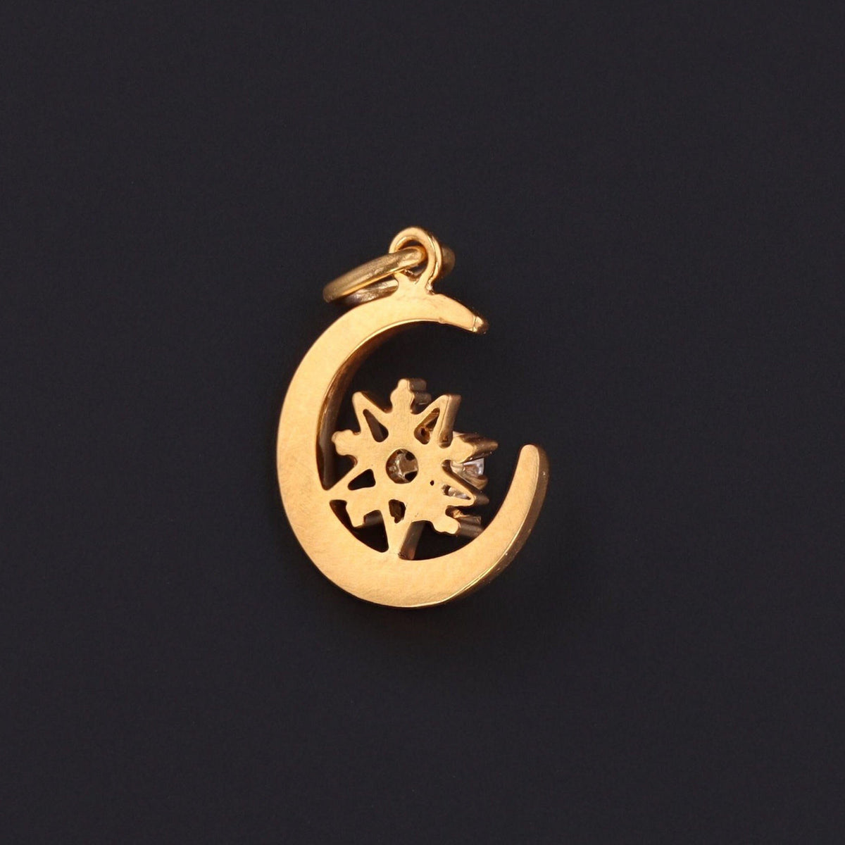 Crescent Moon Charm | Antique Crescent &amp; Star Charm - Trademark Antiques